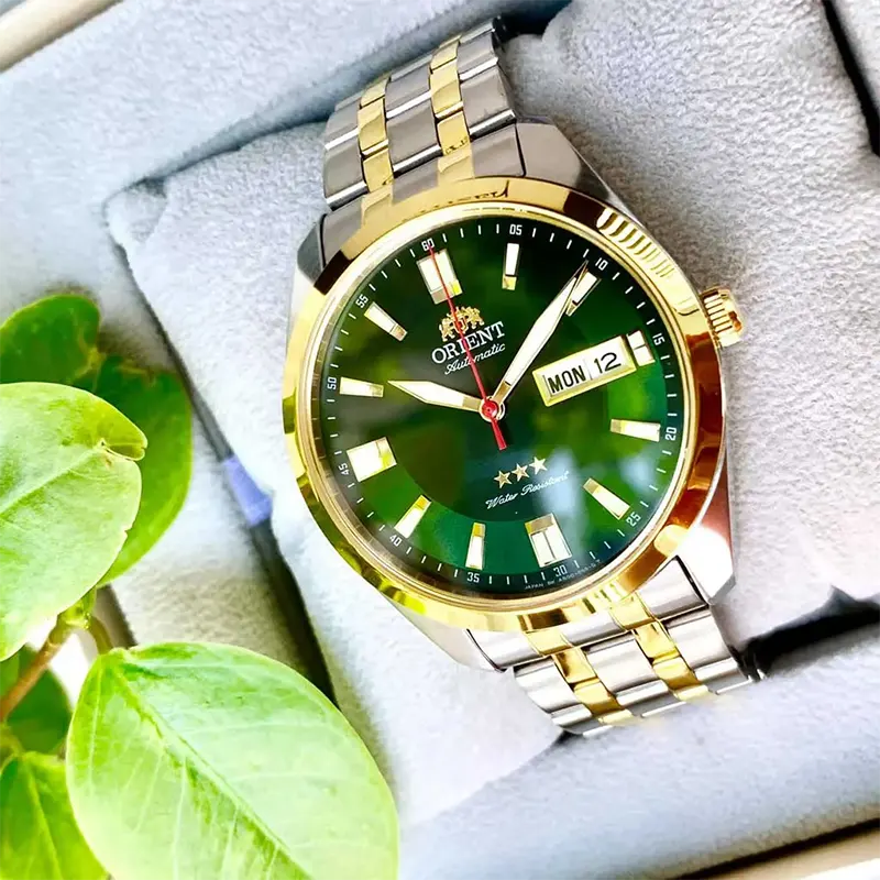 Orient Three Star Seo Automatic Green Dial Men's Watch- SAB0C008F8-B